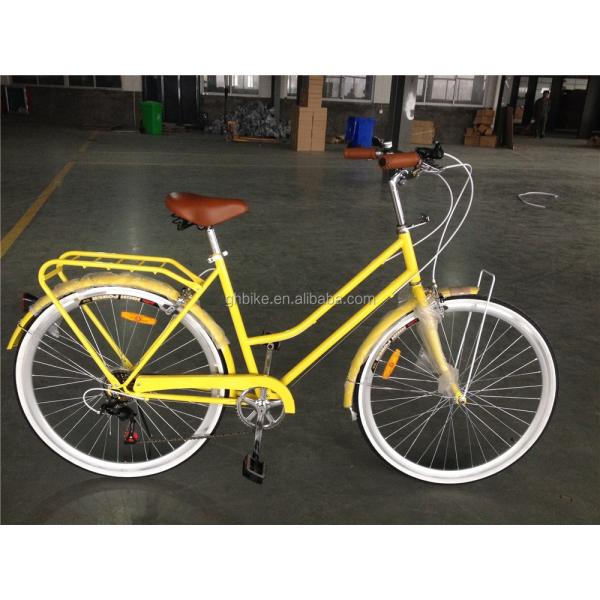 Vintage Lady Bike with Basket Red Color Low Step Through Hybrid 5 Speed Comfort Cruiser