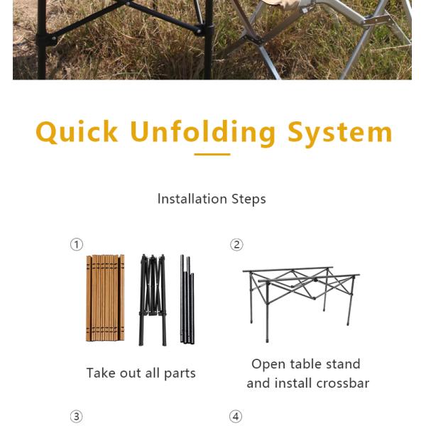 Adjustable Height Aluminum Camping Table 43-64cm 30kg Load