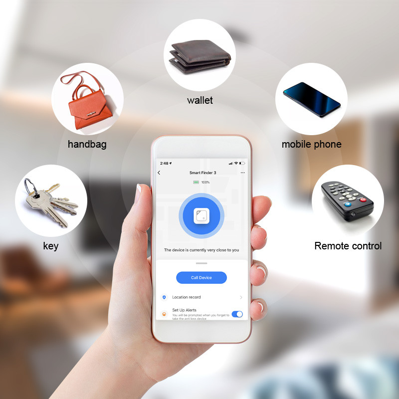 Отслежывателя бумажника искателя ключа Bluetooth батареи CR2032 сигнал тревоги умного анти- потерянный