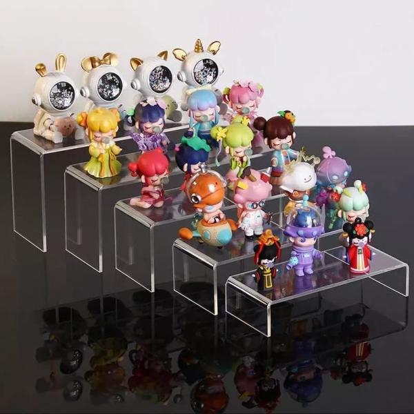 Five Piece Acrylic Riser Display Set Stand Transparent 7.8 X 3.1 X 2.3 Inches
