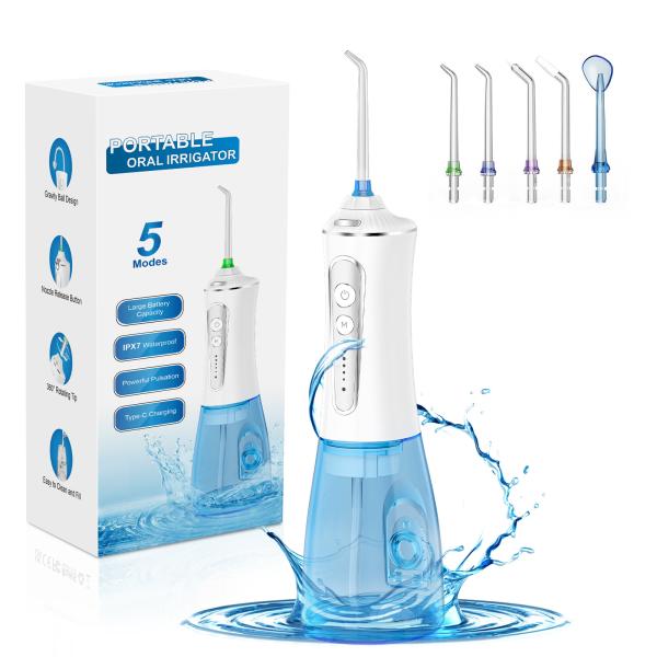 Electric Water Flosser For Teeth 300ml Water Tank Capacity IPX7 Waterproof Grade Portable Water Toothpick Dental Flosser