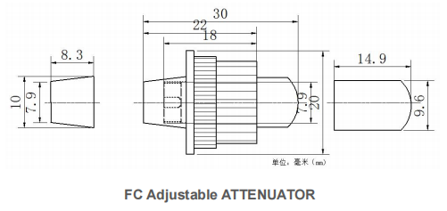 FC Adjustable Attenuator 0~30dB adjustable Wide Attenuation Range