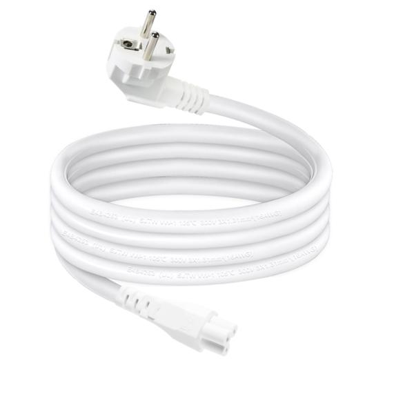 Cable de alimentación EU Plug a IEC C5 - Cable de CA europeo de 2 pines para adaptador de portátil, notebook, proyector, conector Cloverleaf de 2.5A 250V