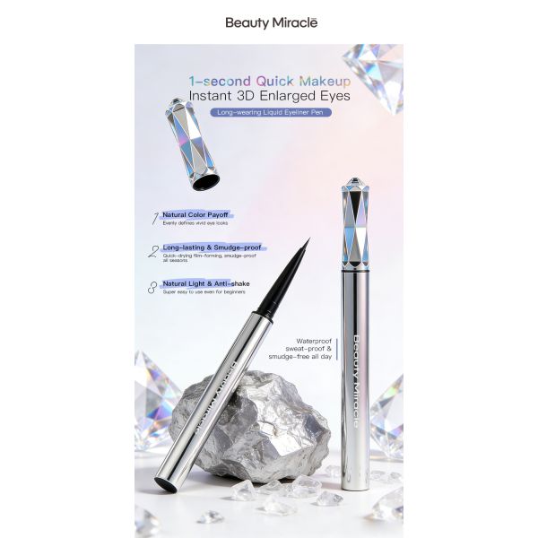 New Arrival Long-lasting Smudge-proof Natural Waterproof Long-wear Liquid Black Eyeliner Pencil Waterproof
