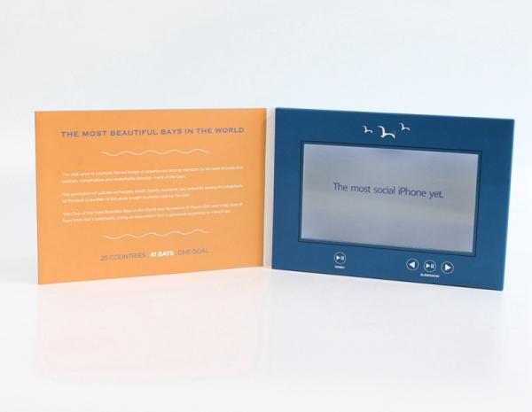 VIF Free Sample 7 inch Video Greeting Card , lcd video business cards for promotional activities