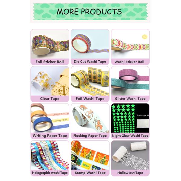 Красочная Writable коробка бумажной ленты Washi нестандартной конструкции Китая водоустойчивая установила в большую часть
