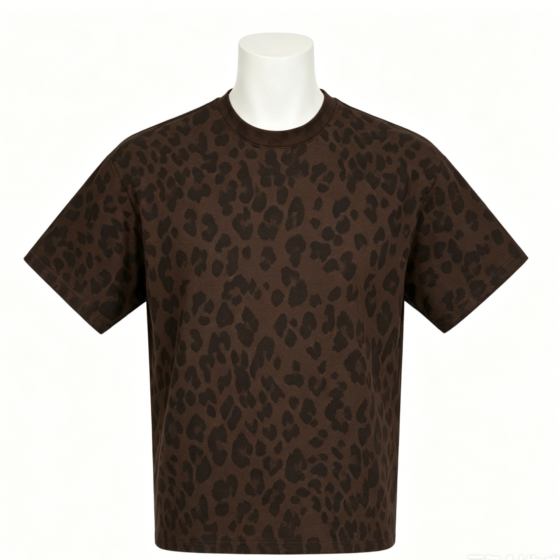 Men’s Leopard Print Quick-Dry T-Shirt 240G Oversized Casual Sportswear Summer Tee