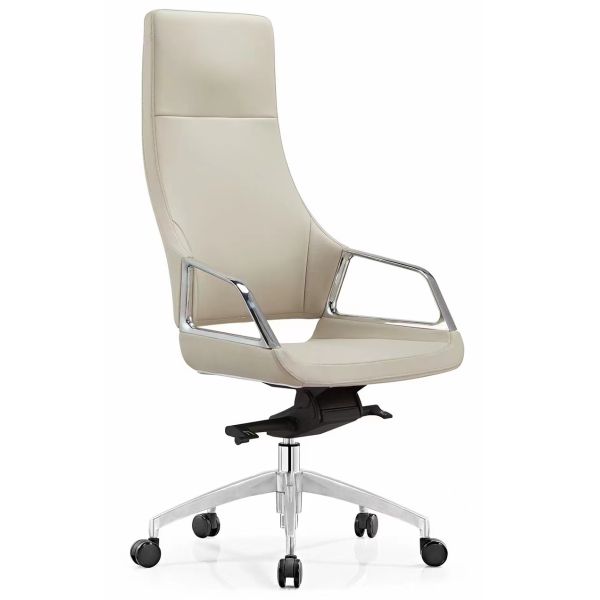 Captains PU Leather Office Chair High Back Aluminium Leg