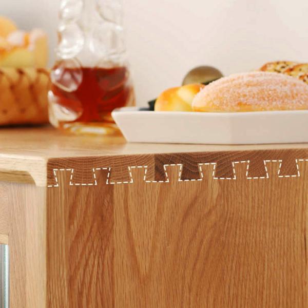 Buffet Kitchen Cabinet with Storage Cube, Solid Wood Side Cupboard Standing Drawer for