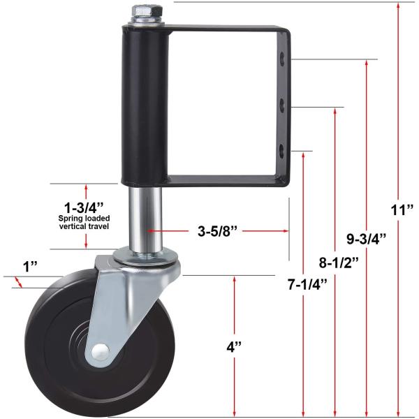 Дом Внешний сад Ограждение Воротное колесо в черном порошкообразном покрытии металлической скользящей конструкции