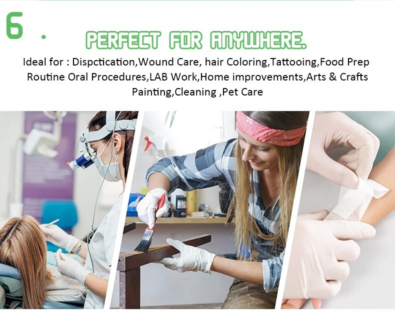 CE Certificated Non Sterile Examination Gloves 5 Mil Natural Latex Gloves Waterproof
