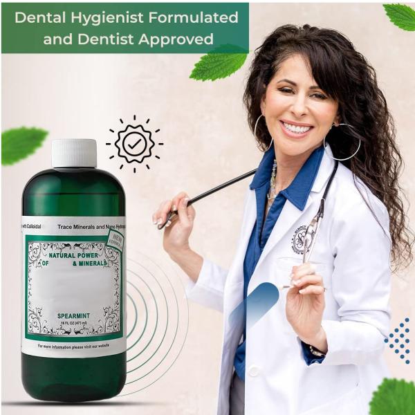 Customized Logo Nano Hydroxyapatite Mouthwash Spearmint Flavor BPA Free 16 Oz 473ml