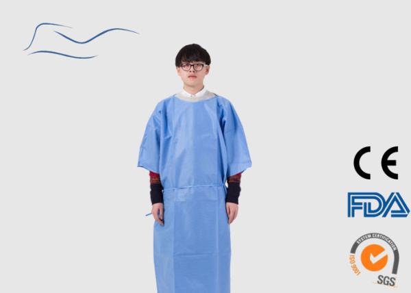 Blue Disposable Surgery Gown Patient , Custom Size Disposable Operating Gowns