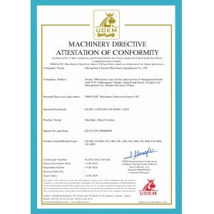 Zhengzhou Chenrui Machinery Equipment Co., Ltd. Certifications