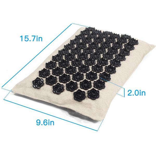 Organic Linen Acupressure Mat Yoga Meditation Mat With Pillow Increase Blood Flow Neck Back Pain Relief