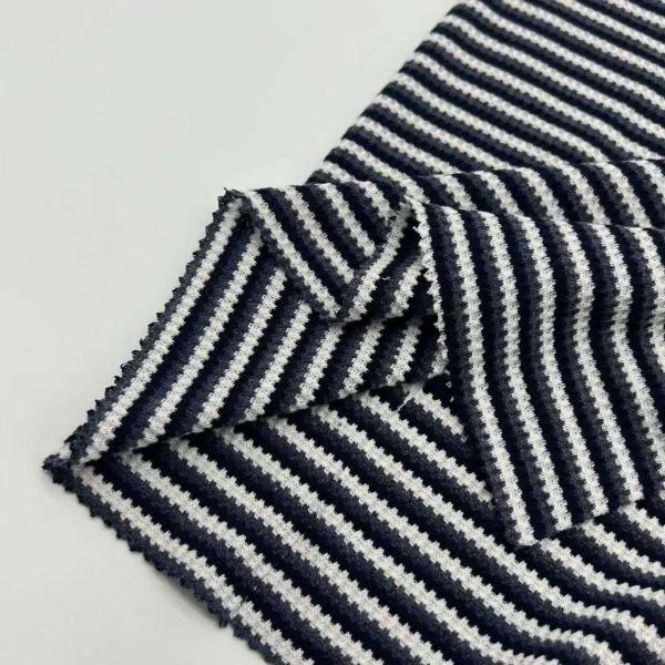 Polyester de coton Jacquard Jersey Tissu tricoté Waffle Matériau textile pour la maison 59%C 37%P 4%SP C14-058