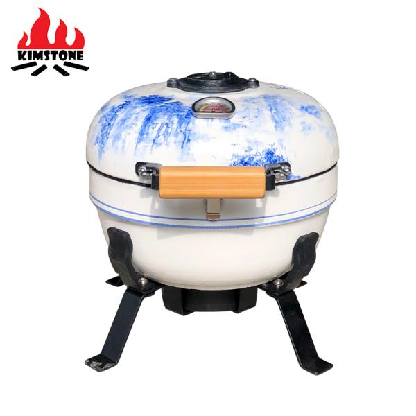 BBQ Outdoor Charcoal Smoker Easy Camping Fishing Mini Auplex Kamado 12inch Portable Ceramic Grill