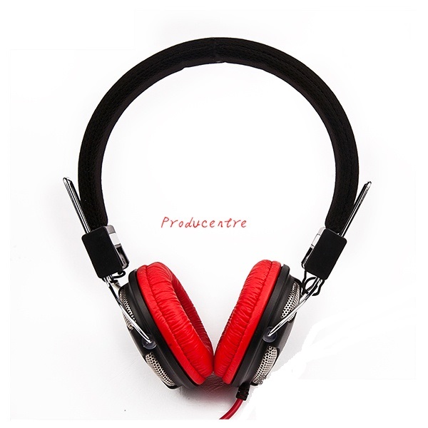 OEM learning headphone with sound reduction for language learner in red color in portable foldable design