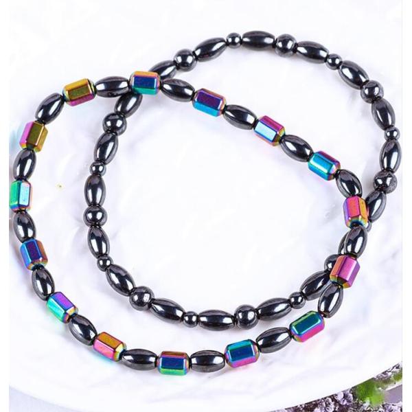 Драгоценные бисеры для похудения Магнитные гематитовые каменные браслеты для лодыжек с символом пяти звезд