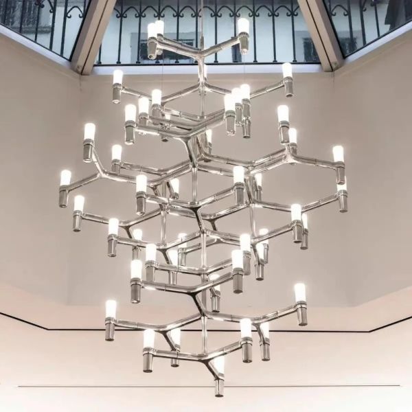 Crown Major Pendant lamp Nordic Tube chrome chandelier Crown Plana Mega Pendant(WH-AP-637)
