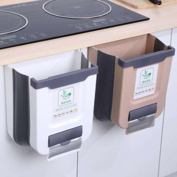 Garbage Hanging Expandable Cabinet Foldable Wall Mounted Zhejiang Folding Kitchen Trash Can With Press Top