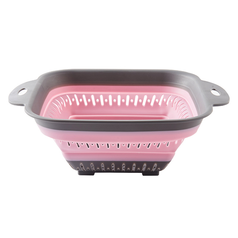 Hot Selling Convenient Multi-color Environment Friendly Foldable Fruit Vegetable Cleaning Filter Drain Kitchen Storage Basket