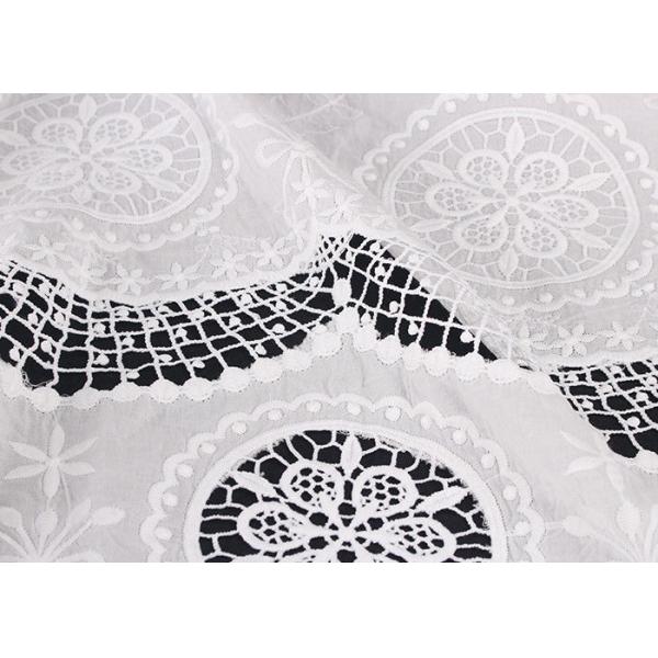 Азо ткани шнурка хлопка вышитый отверстией свободно крася ретро выдолбленный цветок