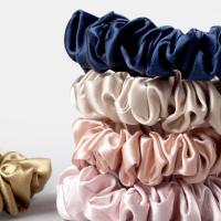 Silk Scrunchies For Hair 100% Mulberry Silk Ties For Curly Hair Scrunchies Prevent Breakage