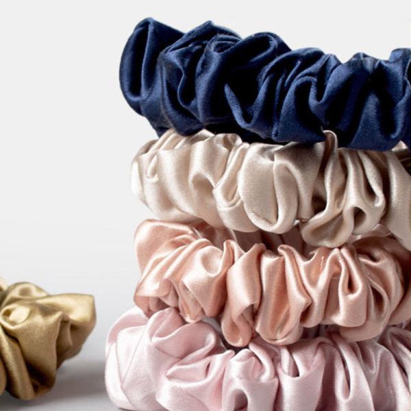 Silk Scrunchies For Hair 100% Mulberry Silk Ties For Curly Hair Scrunchies Prevent Breakage