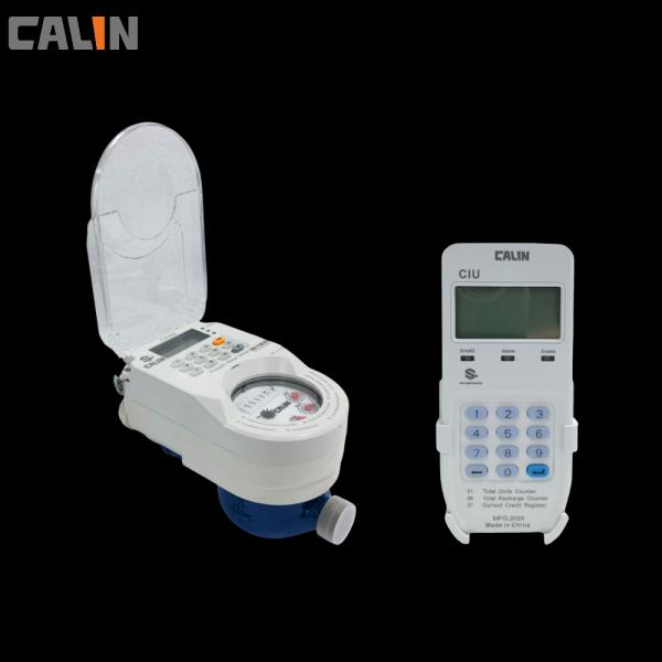 LCD Display Wireless Water Meter , Battery Driven Water Prepaid Meters split CIU RF communication