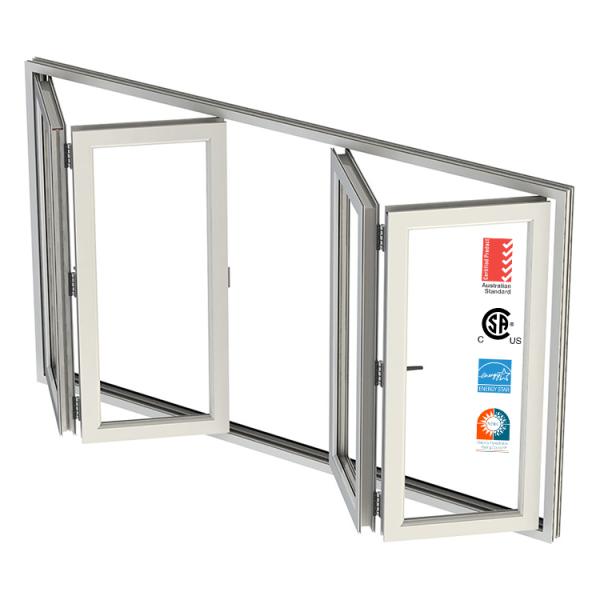 And Low Waterproof Customized Aluminum Alloy Hollow Toughened Glass Folding Doors