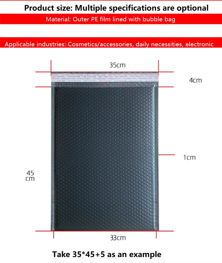 Long Black Bubble Bag Batch Frosted Co-extruded Bubble Envelope Express Bag Bubble Bag