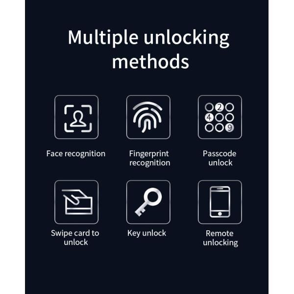 3D Face Smart Door Lock Отпечатки пальцев Видео звонок Домашний ключ