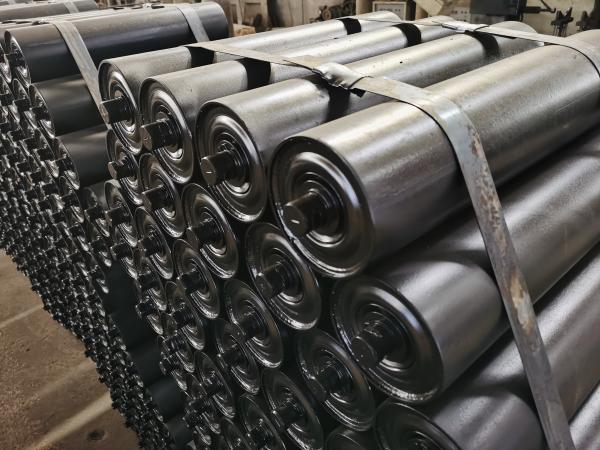 114mm Belt Steel Return Troughing Conveyor Idler Roller For Crushing Plant