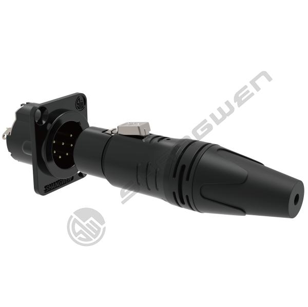 Conector XLR de 7 pines masculino 3.5 mm Conductor de oro IP40 Cable de audio interior Enchufe Alta durabilidad Concha de revestimiento concha masculina duradera