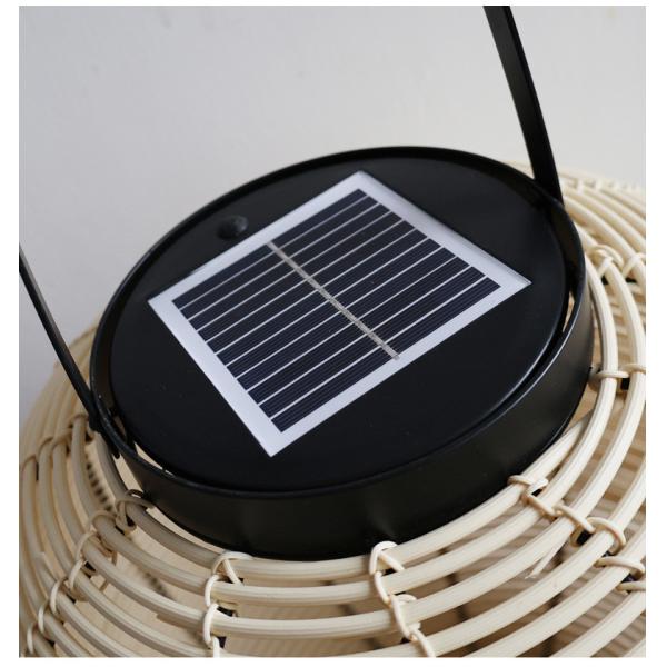 Outdoor Rattan Decorative Portable Waterproof Floor Lamp Solar Garden Light
