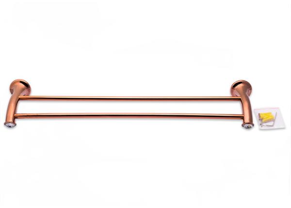 Bathroom Accessory  Double Towel Bar  Plate Rose Gold Zinc Alloy and Crystal