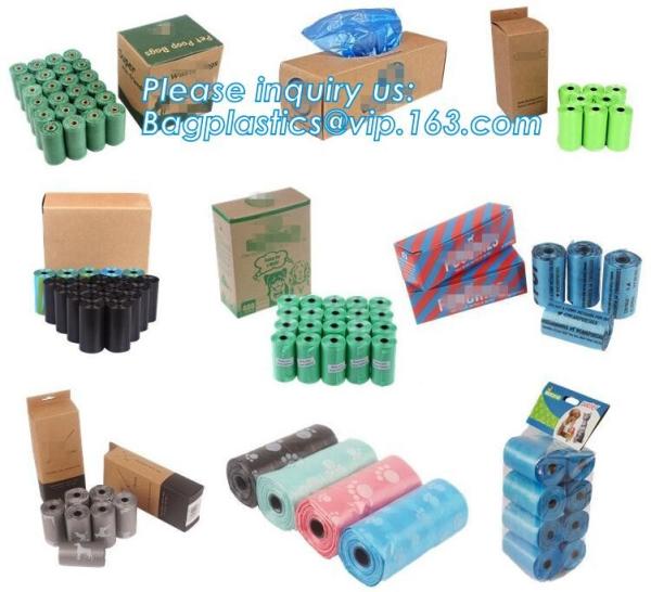 LED Flashlight Dog Waste Bag Dispenser Holder with Pet Waste Bag Poop Roll Bags, BPI ASTM D6400 EN13432 Approval Customi