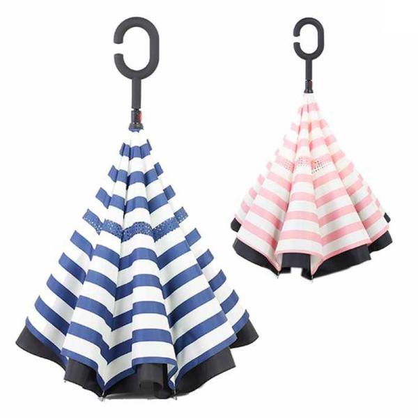 Straight Umbrella 8K 23inch 190T Pongee Inverted Double Layer C Handle Manual Open