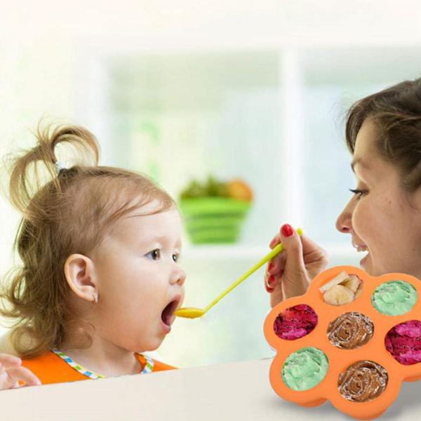 Round Silicone Ice Mold 7 Cavities Baby Silicone Food Mould 21*21*5CM