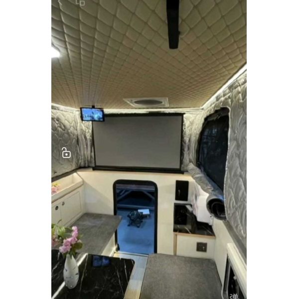 Off-road Overland Camping Pod Aviation Aluminum Pop-up Pickup Camper with Electric Lift Roof Tent Rip-stop Canvas