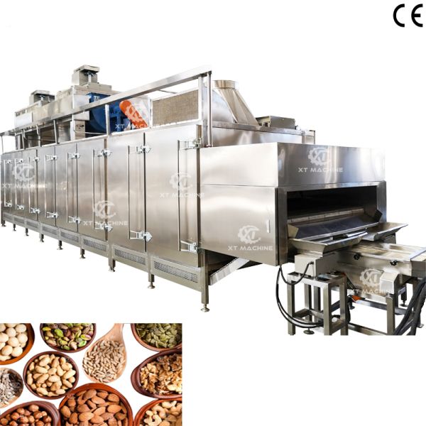Fully Automatic Mixed Nuts Roasting Machine Peanut Pistachio Roaster for Adjustable Roasting Sections