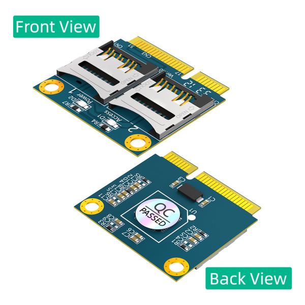 Двойная карта TF Micro SD для мини PCI-E Express с адаптером для чтения карт памяти Half Bracket