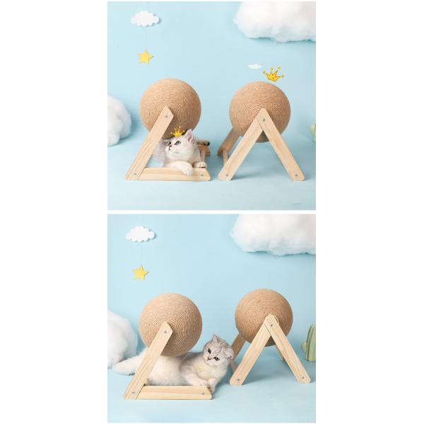 Gato Juguete de pelota de rascado Entrenamiento adecuado Sisal tabla de cuerda triturador de pies mascota con abastecimiento