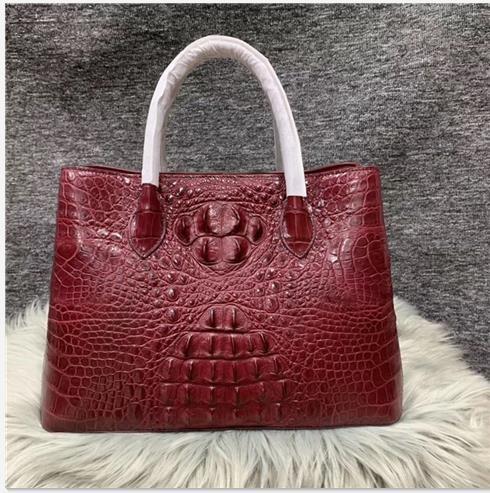 Authentic Alligator Skin Female White Purse Lady Three-way Handbag Genuine Crocodile Leather Women Single Shoulder Bag