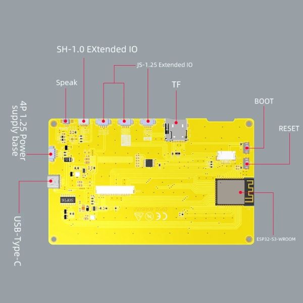 IPS Display Type 5.0 Inch Smart Display Screen For ESP32-S3 HMI 8M PSRAM 16M Flash