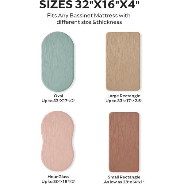 100% Cotton 32*16  Inches Bassinet Fitted Sheet Bassinet Bed Sheets