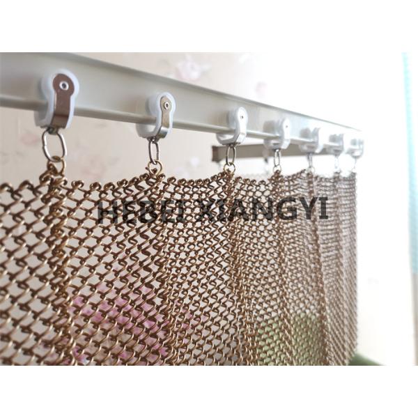 8m Length PVDF Wire Mesh Curtains Drop Light Weight Chain Link With Hanging Frame
