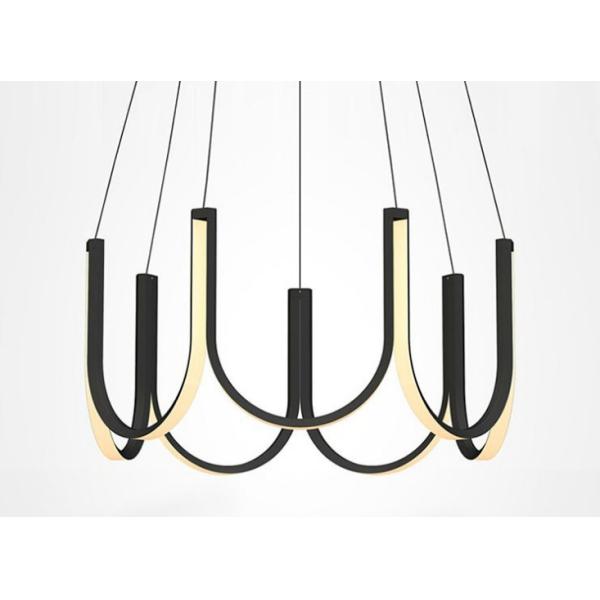 Алюминиевая акриловая черная люстра кольца цвета 600mm 800mm современная