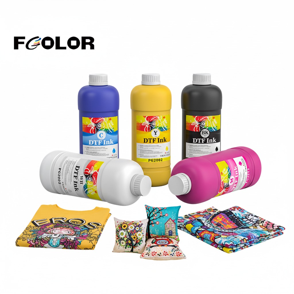 FCOLOR HOT PET Film Transfer Pigment Ink for Epson DX5 XP600 L1800 L805 DTG Textile Printer